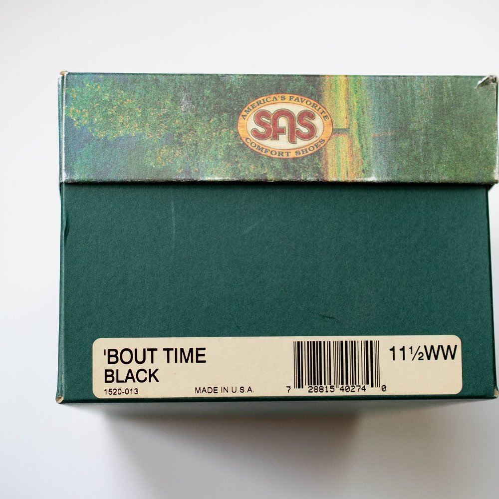 SAS Bout Time Black Leather Shoes, NEW, Size11.5 WW, Soft and Comfortable - Picture 3 of 13